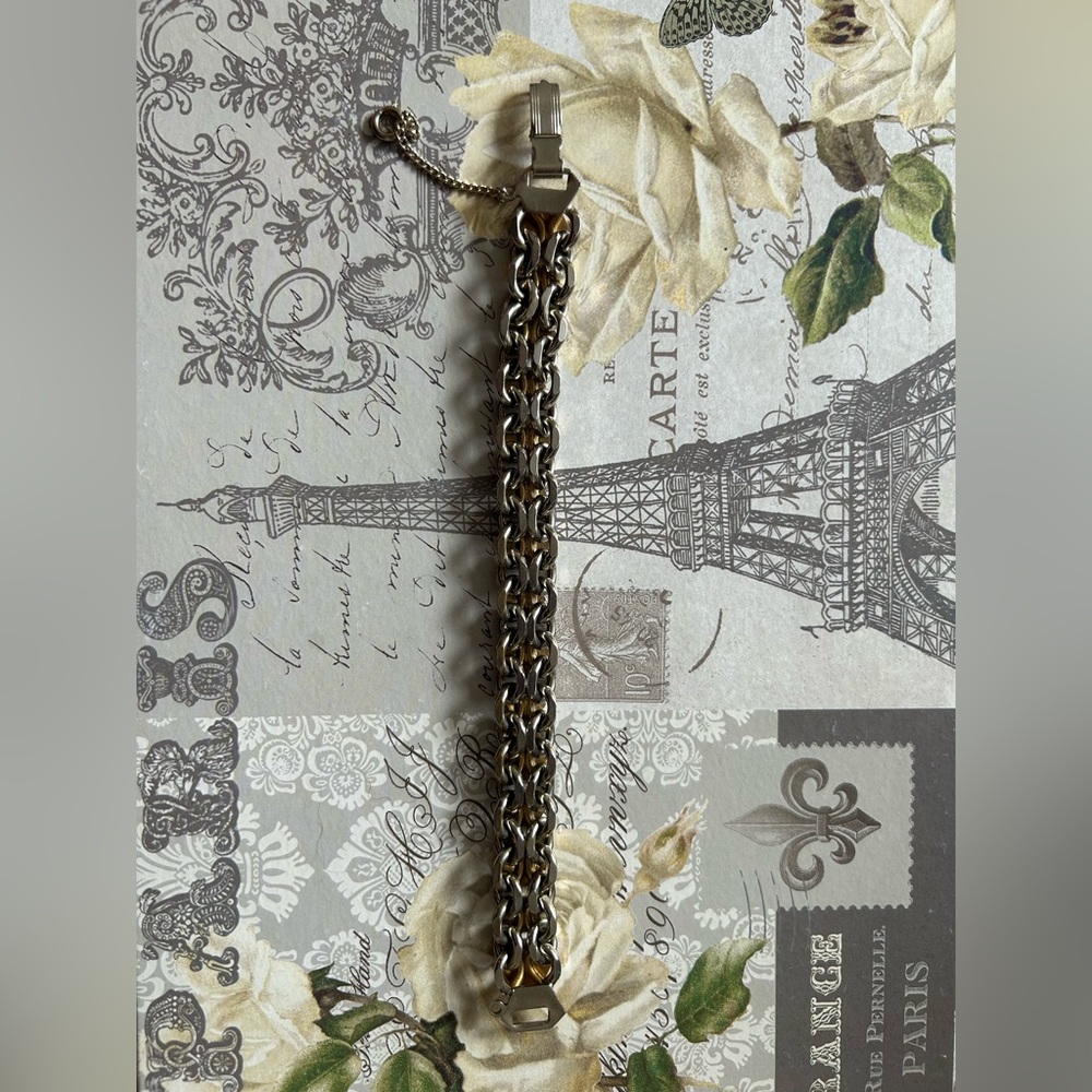 Vintage Heavy Silvertone Bracelet